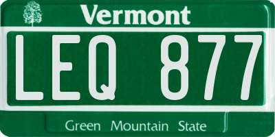 VT license plate LEQ877