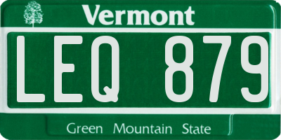VT license plate LEQ879