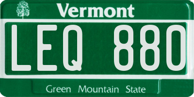 VT license plate LEQ880