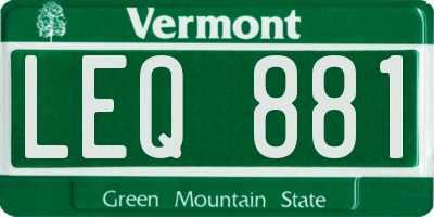 VT license plate LEQ881
