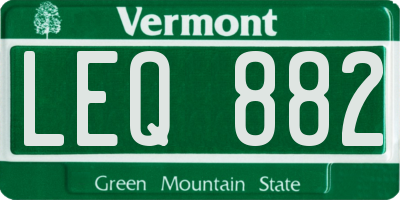 VT license plate LEQ882