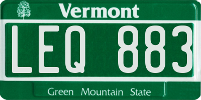 VT license plate LEQ883