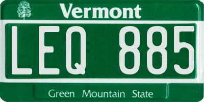 VT license plate LEQ885