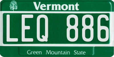 VT license plate LEQ886