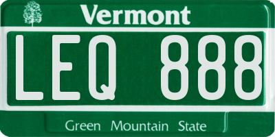 VT license plate LEQ888