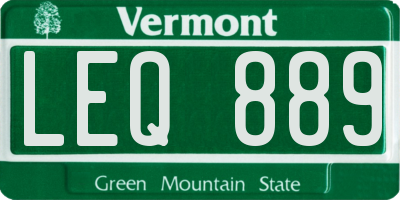 VT license plate LEQ889
