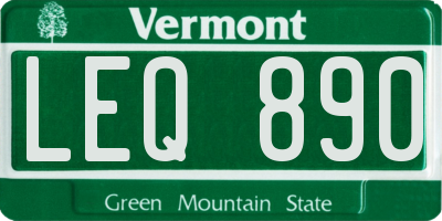 VT license plate LEQ890