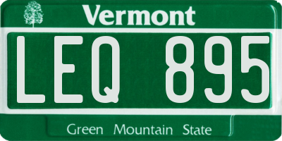 VT license plate LEQ895