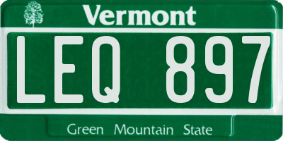 VT license plate LEQ897