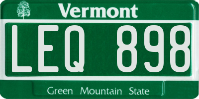 VT license plate LEQ898