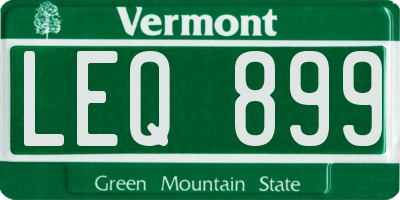 VT license plate LEQ899
