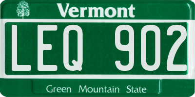 VT license plate LEQ902