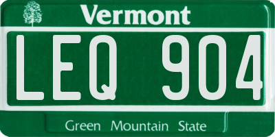 VT license plate LEQ904
