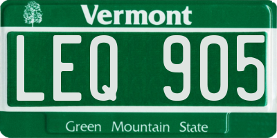 VT license plate LEQ905