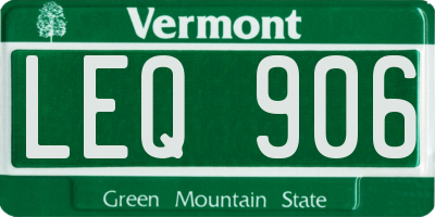 VT license plate LEQ906