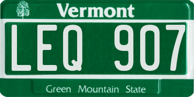 VT license plate LEQ907