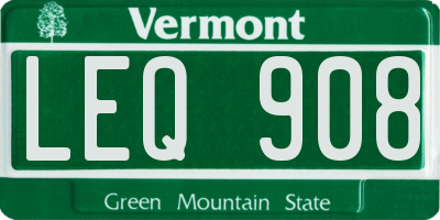 VT license plate LEQ908