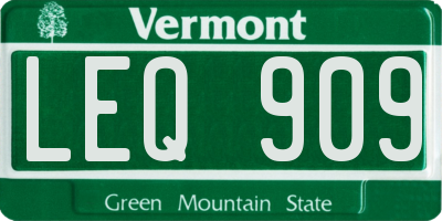 VT license plate LEQ909