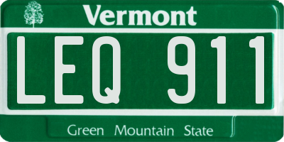 VT license plate LEQ911