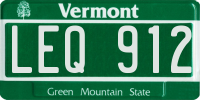 VT license plate LEQ912