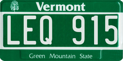 VT license plate LEQ915