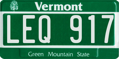 VT license plate LEQ917