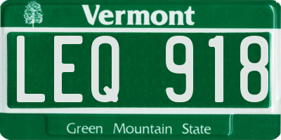 VT license plate LEQ918