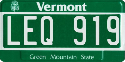 VT license plate LEQ919
