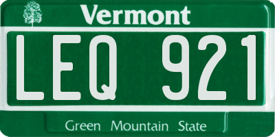 VT license plate LEQ921