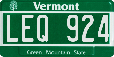 VT license plate LEQ924