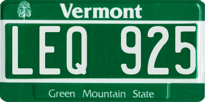 VT license plate LEQ925