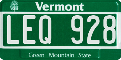 VT license plate LEQ928