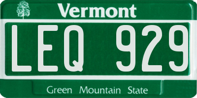 VT license plate LEQ929