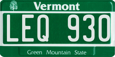 VT license plate LEQ930