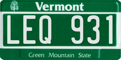 VT license plate LEQ931