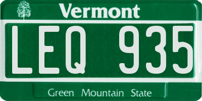 VT license plate LEQ935