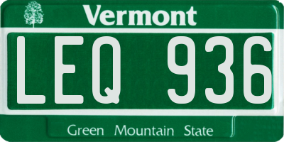 VT license plate LEQ936
