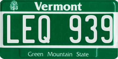VT license plate LEQ939