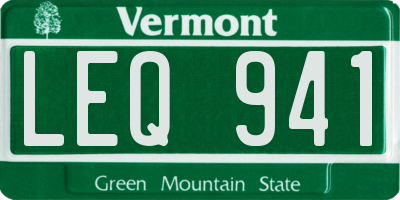 VT license plate LEQ941