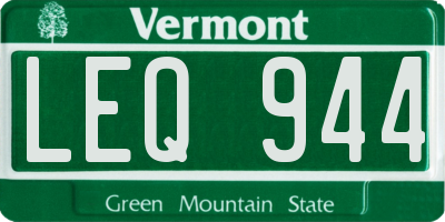 VT license plate LEQ944