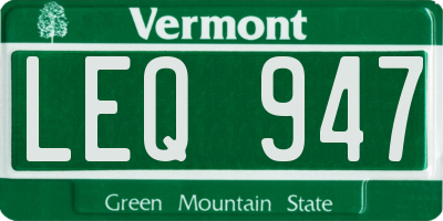 VT license plate LEQ947