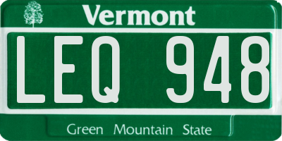 VT license plate LEQ948