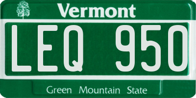 VT license plate LEQ950