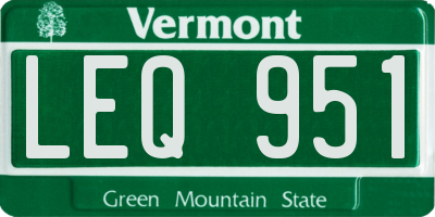 VT license plate LEQ951