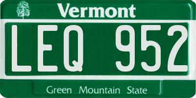 VT license plate LEQ952