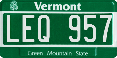 VT license plate LEQ957