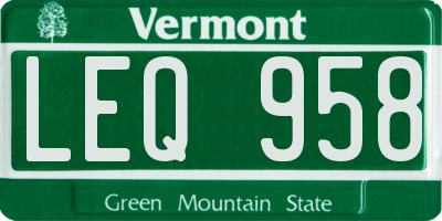 VT license plate LEQ958