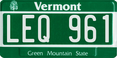 VT license plate LEQ961