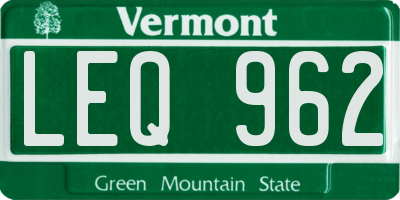 VT license plate LEQ962