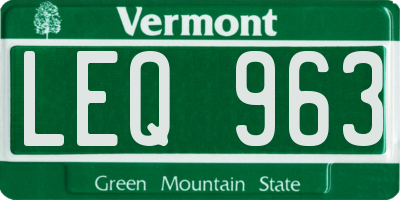 VT license plate LEQ963